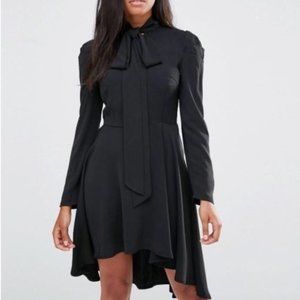 ASOS | Amy Lynn High Low Long Sleeve Black Skater Dress